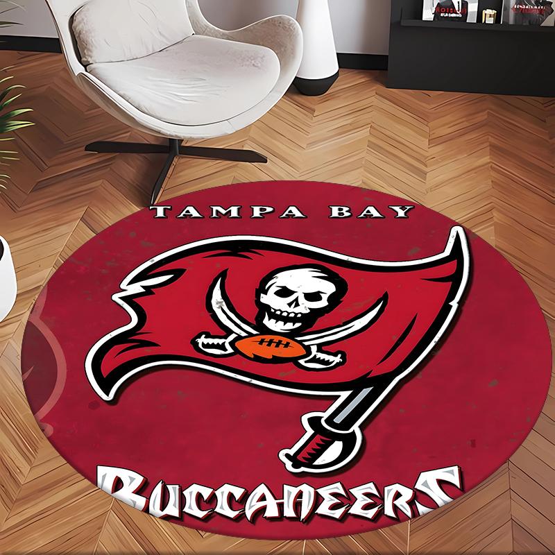 Tampa Bay Buccaneers (1) Round Office Rug Decorative Floor Rug for Office Bedroom Living Room and Home Space