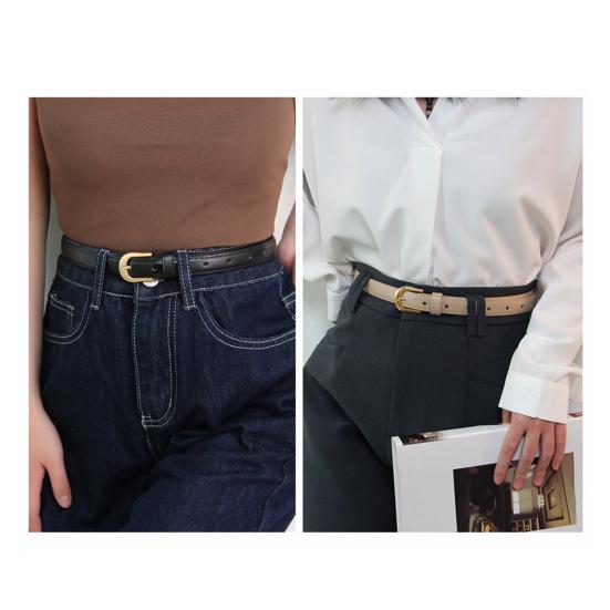 Women Belt Adjustable Length Imitation Leather Waistband Solid Color Waist Belt Dresses Shirts Pants Skirts Accessories