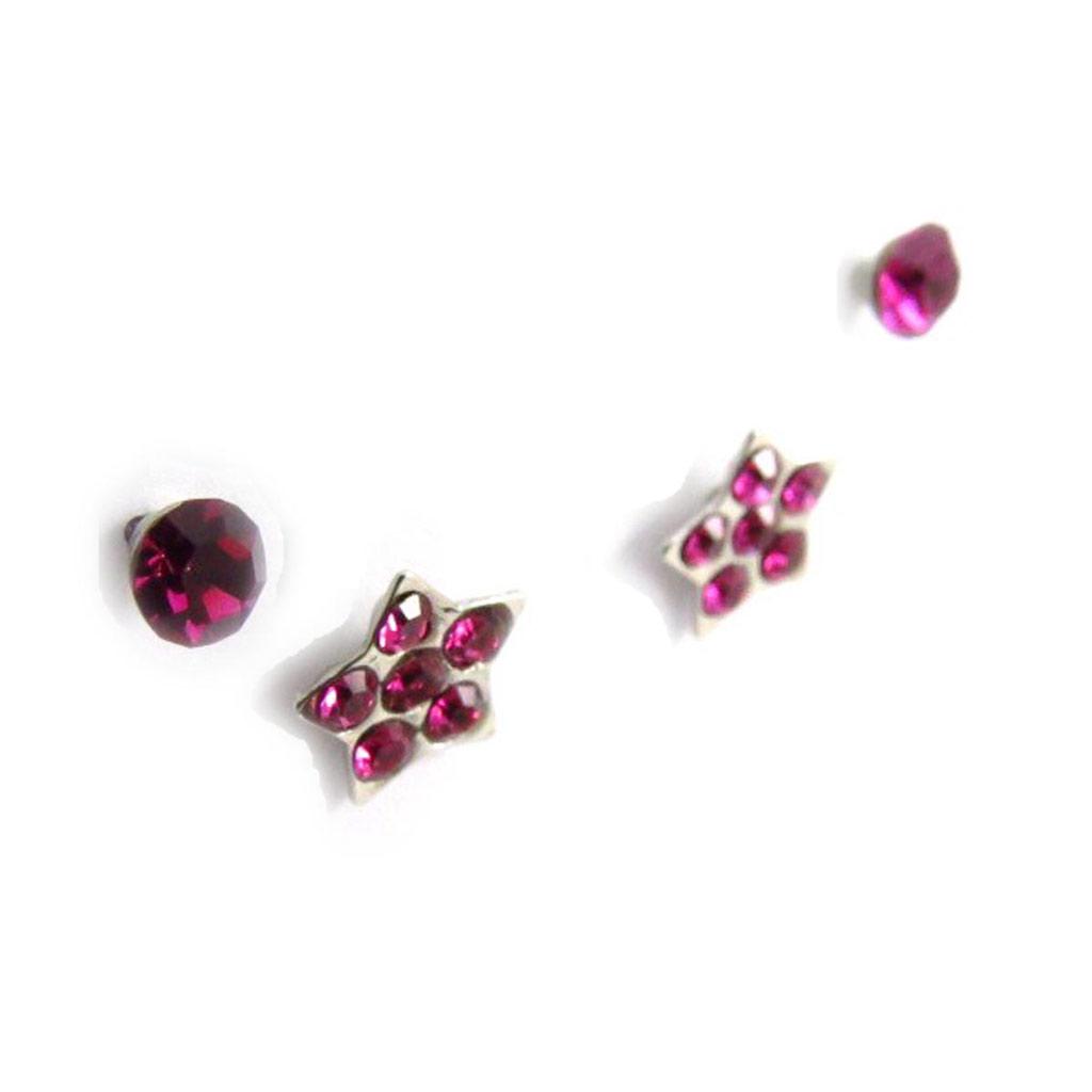 Les Trésors De Lily [J6250] - 2 Pairs of Pink 'Sissi' Earrings