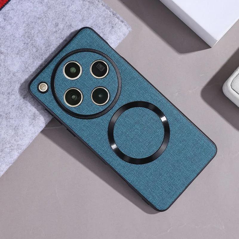 Für Magsafe Plain Leder Fall für OPPO Finden X8 Pro X7 Ultra Matte Magnetische Drahtlose Lade Stoßfest Schützen Abdeckung