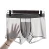 Pánské boxerky se středně vysokým pasem, vysokou elasticitou, těsným střihem, šortky, slipy, jednobarevné, bezešvé spodní prádlo z ledového hedvábí