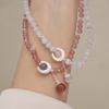 Double Circle Natural Strawberry Crystal Bracelet Bracelet. Bangles Women Fashion Jewelry Accessories Gift
