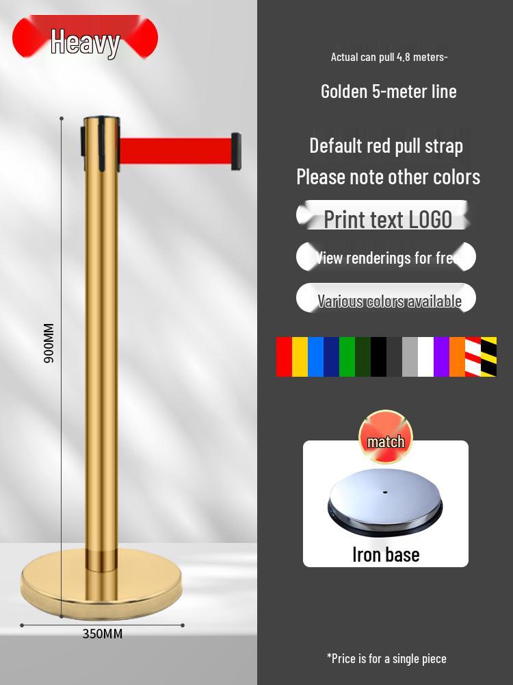 Retractable Queue Barrier Post with Belt