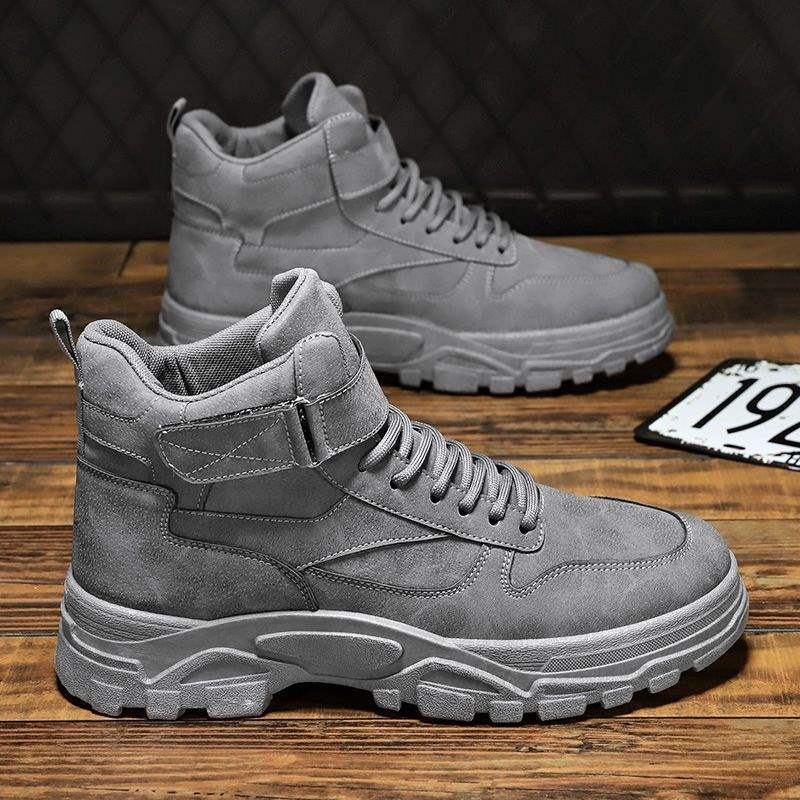 Winter New Snow Boots Men's Korean Version Trendy Casual Versatile Velvet Thickened Thermal Cotton Boots British Style Tooling Boots