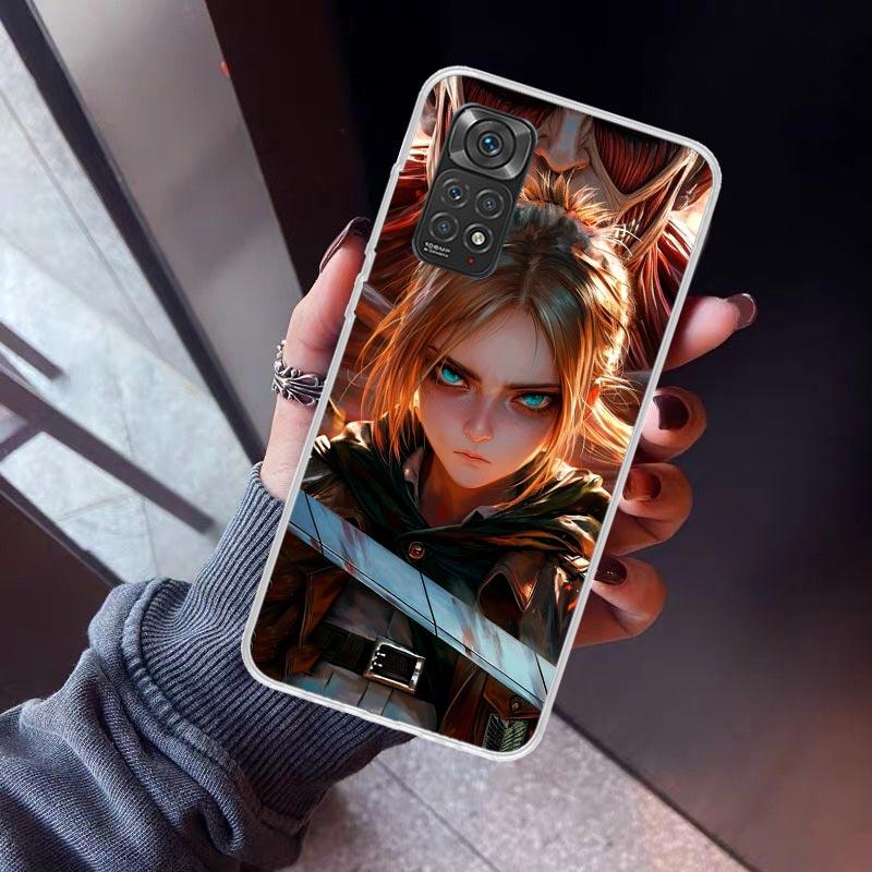 A-Attack On T-Titan Annie Mikasa Phone Case For Xiaomi Redmi Note 10 11 12 13 14 15 Pro Plus 11S 12S 14S 11T 11E 10S Soft TPU Ba
