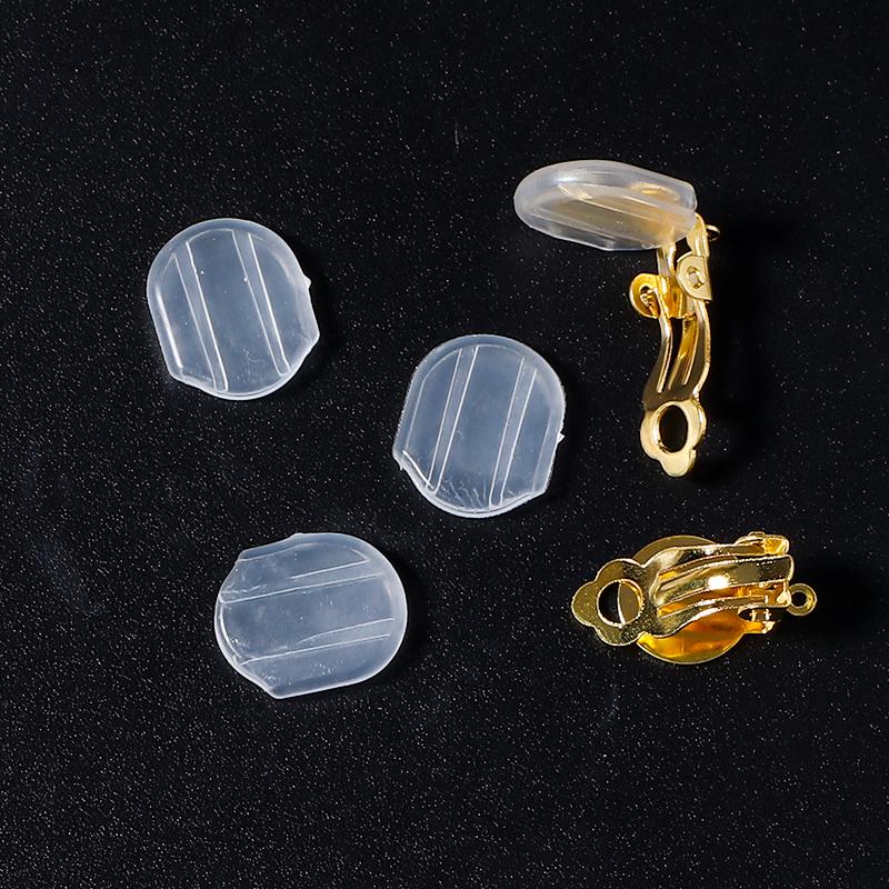 10pcs/lot Silicone Earring Clip Pad Cushion Transparent Earrings Plugs Anti-pain Pad for Jewelry Making Supplies DIY Accessories