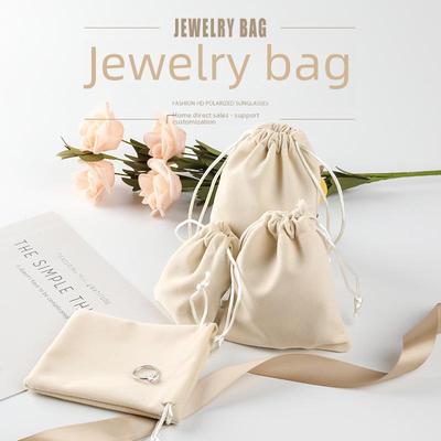 Flannel Drawstring Jewelry Bag - Cultural Storage for Accessories