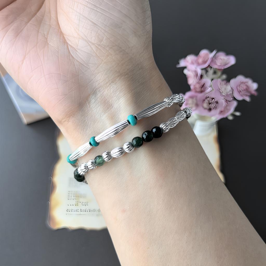 Pulseira de Pedras Naturais Artesanal Multicor Cristal Curativo Cordão Elástico Ajustável Acessórios de Moda Infundidos com Energia