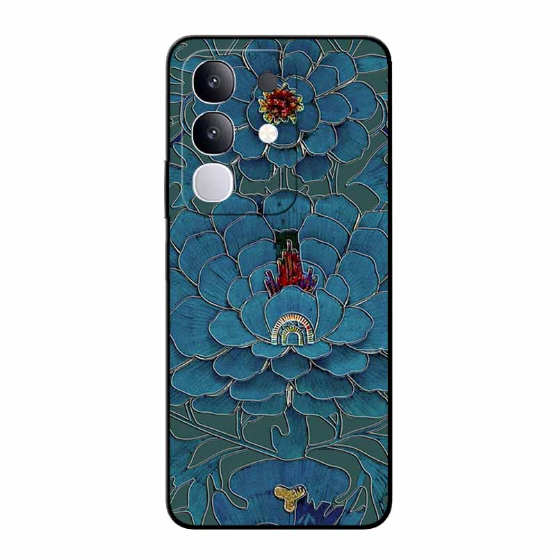 3D Emboss Case For Vivo Y300T V2445EA Relief Emboss Soft Silicone Covers For VIVO Y300t 2025 TPU Relief Emboss Funda Flower Capa