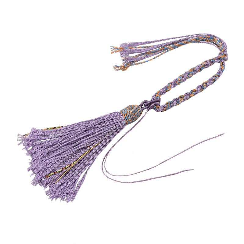 Tibetan Handwoven Cotton Tassel Keychain & Car Pendant with Four-Strand Braid