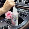 2Rolls Flower Patterned Car Tissue - Cylindrical Tissue Tube, Car Cylindrical Paper, Including Facial Tissue Paper
