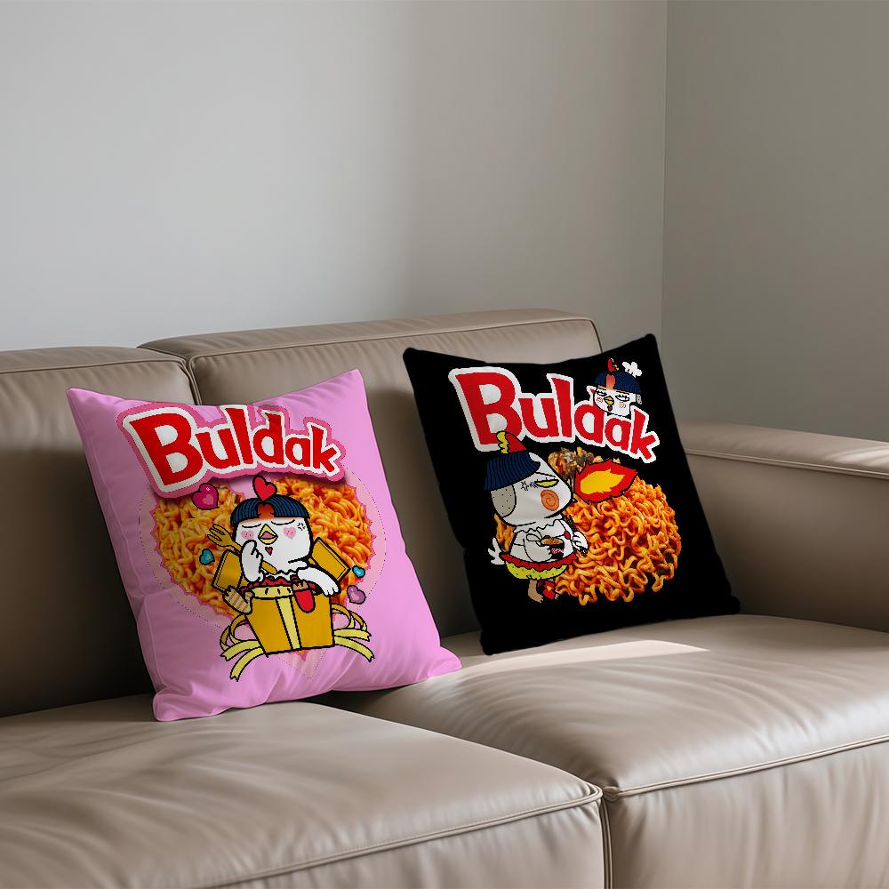 B-Buldak Ramen cushion cover Square Sofa Cushion Cover Casual Skin-Friendly Comfortable Pillow Cover