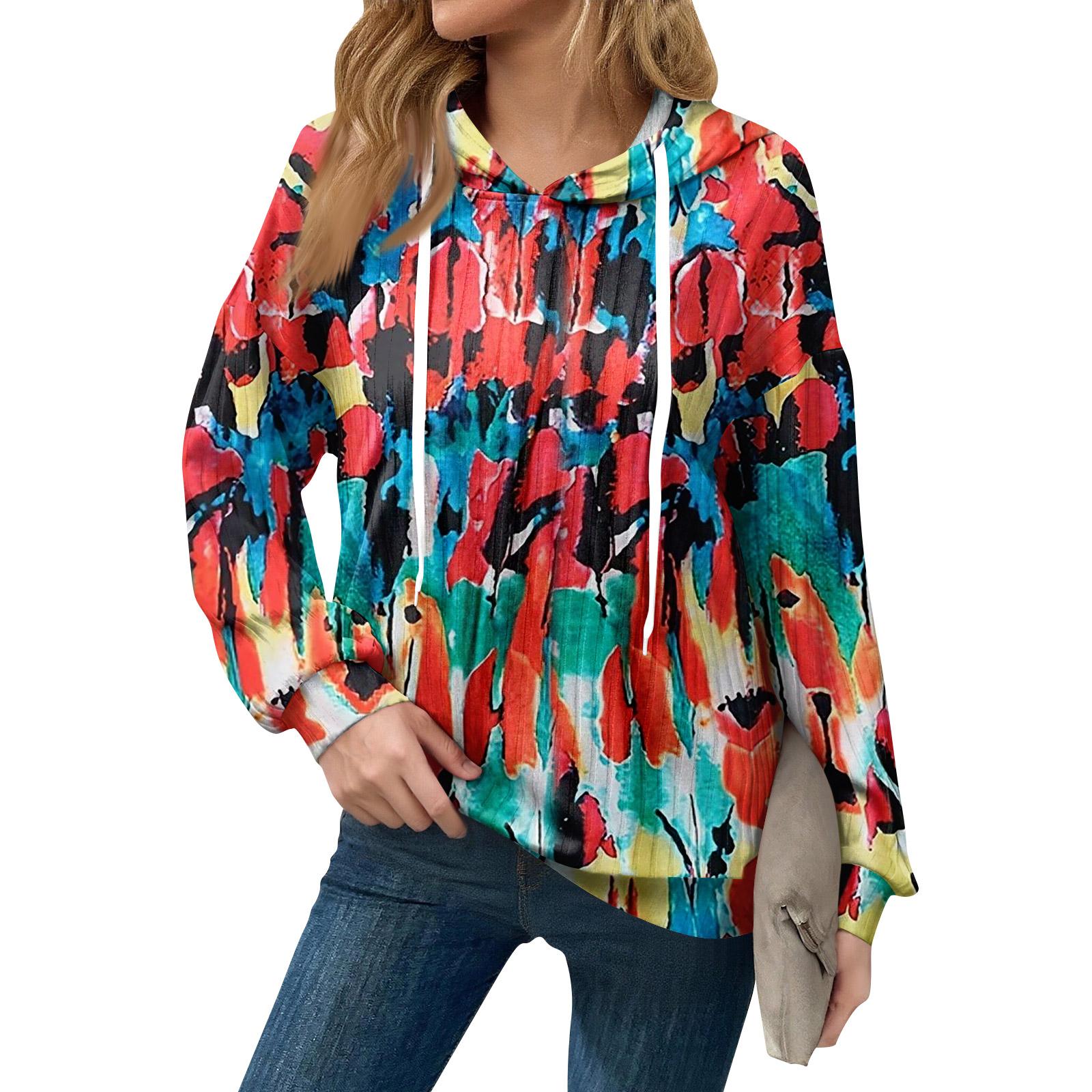 

Толстовки для женщин оверсайз зимние милые свитшоты пуловер трендовая осенняя одежда XL арбуз красный