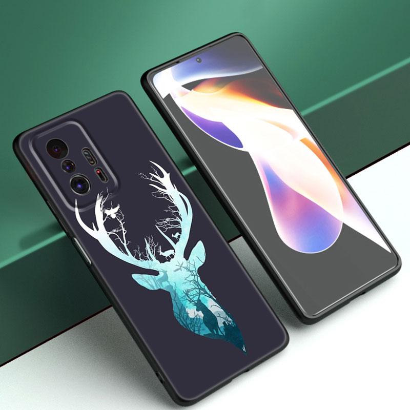 

Чехол для телефона «Волшебный олень и сова» для Xiaomi Mi A2 8 9 SE Note 10 10T 11 12 Lite 9T 11T 12S 12T Pro A3 6X 12X, мягкий черный чехол из ТПУ Xiaomi 12T Pro 5G