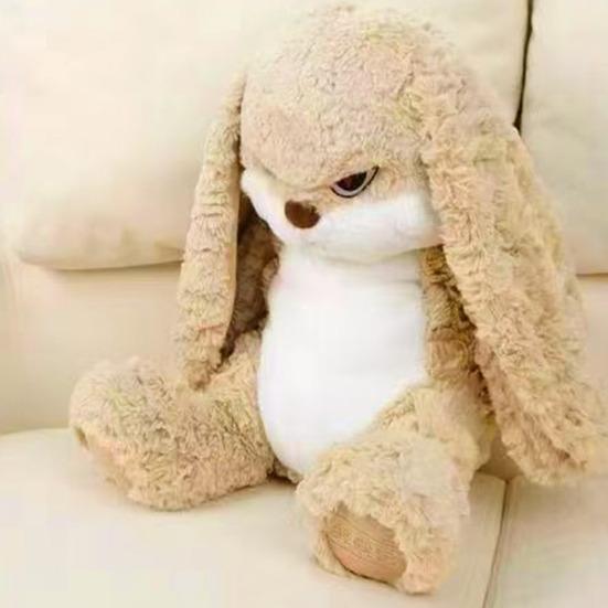 Large Angry Rabbit Plush Toy Soft Stuffed Animal Kawaii Fluff
