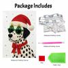 Christmas Pearl Painting Kit Handmade DIY Dalmatian Dog With Santa Hat And Glasses Home Decoration Painting