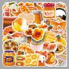50 Retro Orange Japanese-Style Waterproof Graffiti Stickers for DIY Water Bottle Decoration