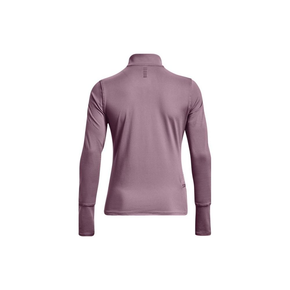 Under Armour Solid Color Zip Running Sports Slim Fit Stand Collar Long Sleeve T-Shirt Women tops Purple 1379349-500