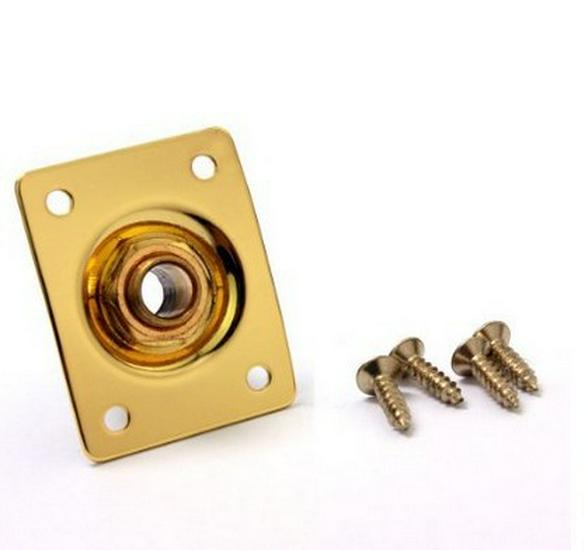 Electric Guitar/Bass Square Output Jack in Silver, Black, Gold