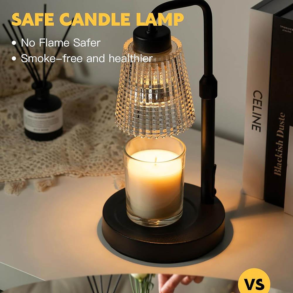 Candle Warmer Lamp with Timer, Dimmable Candle Warmer for Jar Candles, Height Adjustable Wax Melts Warmer, New Home Decor