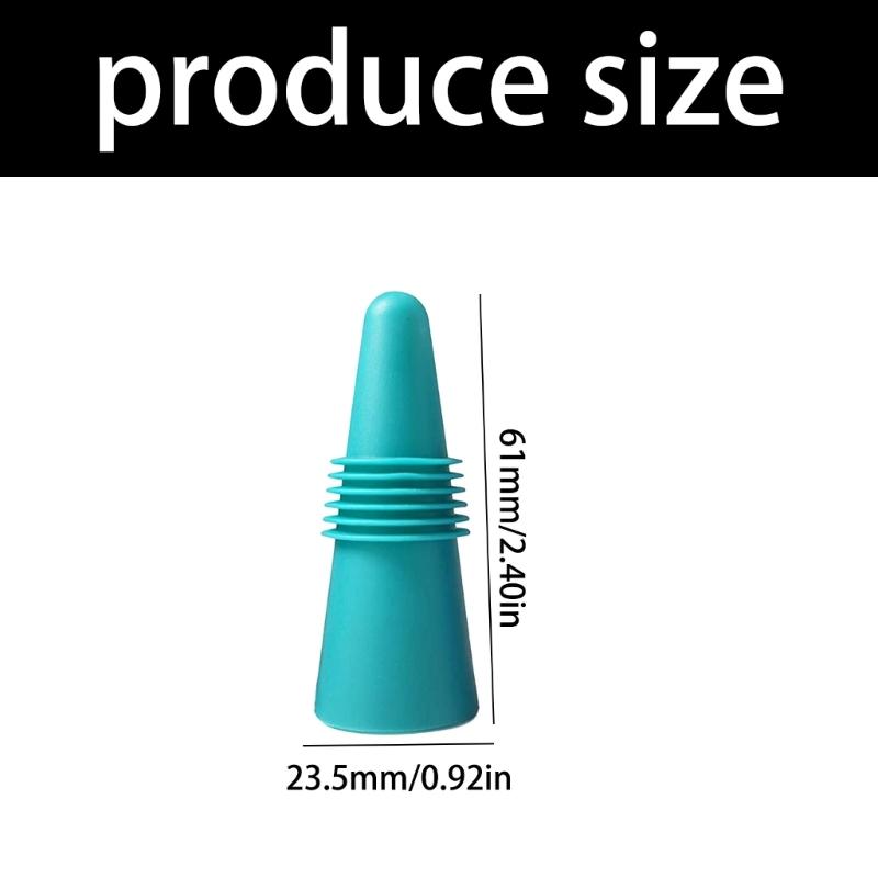 Set Of 6 Silicone Beverage Sealers with Threaded Rings Stoppers for Wine and Beverages Multipurpose Bottle Preservers