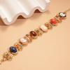 Resin Baroque Bracelet Rhinestone Women's Hand Bracelet Retro Enamel Bangle  Jewelry Gifts