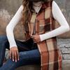 Women's Fashion Trend Vests for Autumn and Winter Contrasting Stripes Checkered Button Up Sleeveless Cardigans