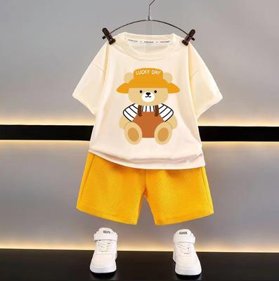 Kinderbekleidung Sommer Kinderanzüge Lässige Lockere Kleidung Jungen Kurzärmlig Waffel Baby Sommer