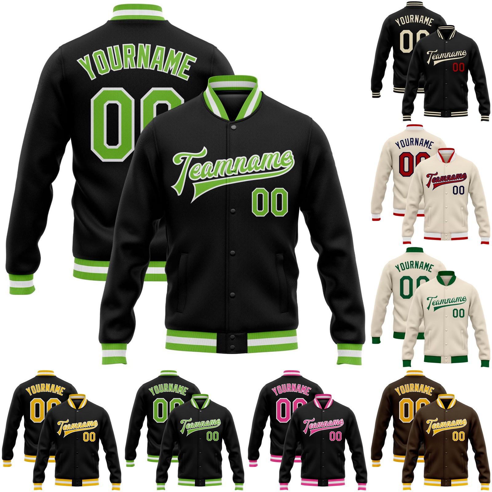 

Мужская повседневная и модная свободная бейсбольная куртка с длинными рукавами и принтом XXXXXL зелёный