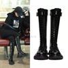 Fashion New Fashion Women Cross Strap PU Leather Boots Autumn Winter Knee High Boots Ladies Thick Sole Platform Botas Mujer