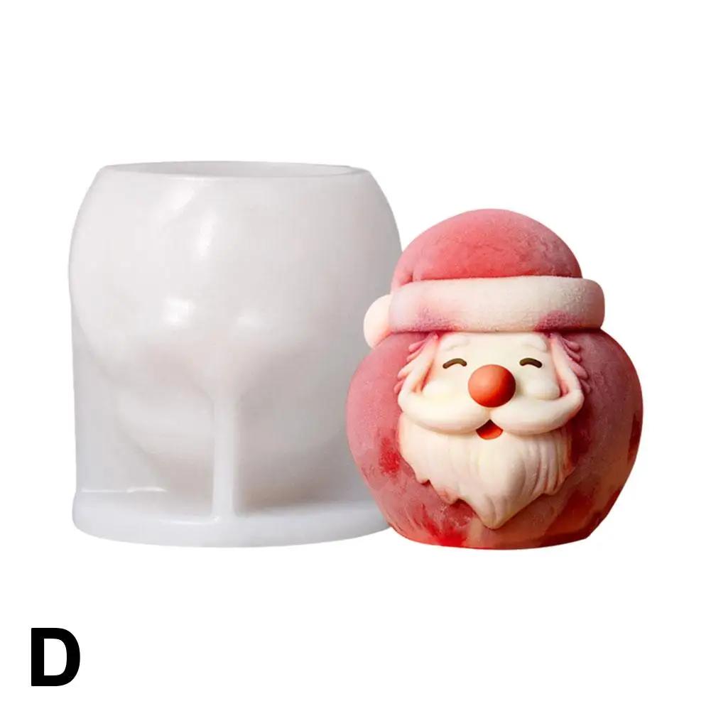 Kuchendekorationswerkzeug Weihnachtsmann 3D Silikonform Weiche Handgemachte Mousse-Kuchenform Antihaft-Kerzenform für Schokolade Puddin P9j5