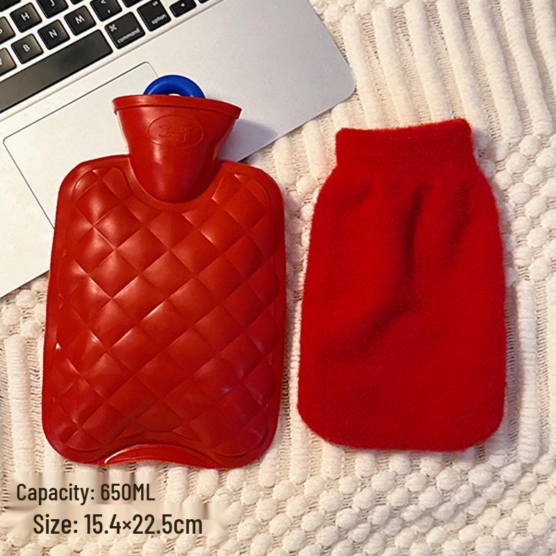 Plush Explosion-Proof Hot Water Bottle for Women, Hand Warmer & Abdominal Warmer, Available in Large and Small Sizes