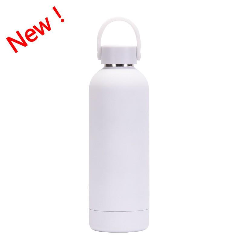 Double-Layer Stainless Steel Vacuum Insulated Travel Mug With Carrying Handle - 500ml Portable Outdoor Water Bottle