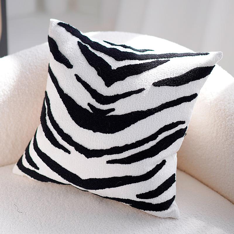 Simple Blue Sofa Pillowcase Cojines 45X45 Decoration Living Room Throw Pillow Cover Jacquard Embroidery Headboard Cushion Covers