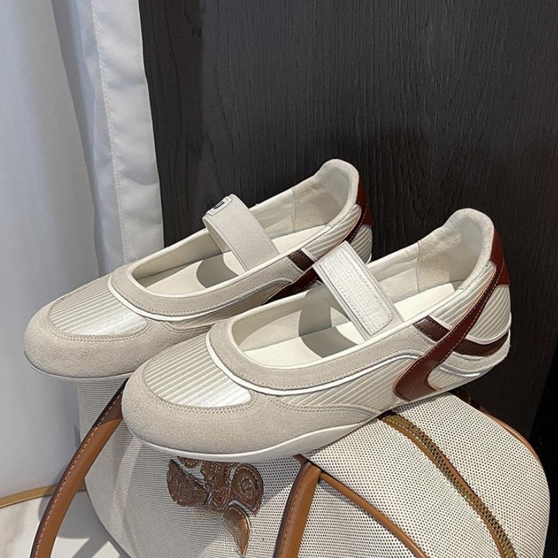 Mary Jane Women Flats Shoes Casual Shallow Sneakers 2025 Designer Fashion Walking Shoes Soft Ballet Color Block Women Shoes