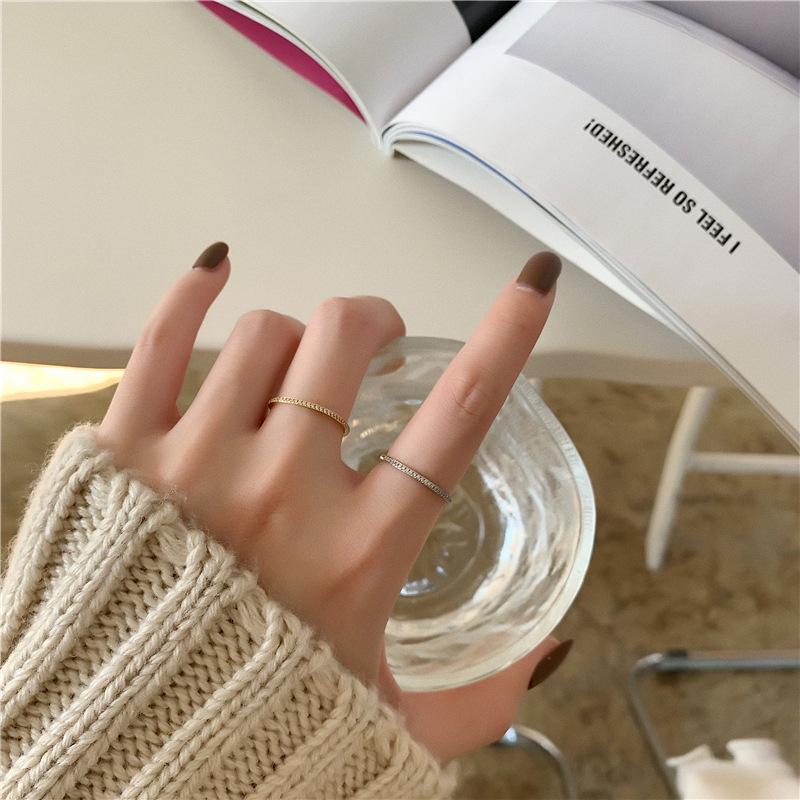 Elegant Thin Band Ring with 40 Sparkling Diamonds: A Simple, Beautiful Half-Circle Design Perfect for Stacking and Everyday Wear.