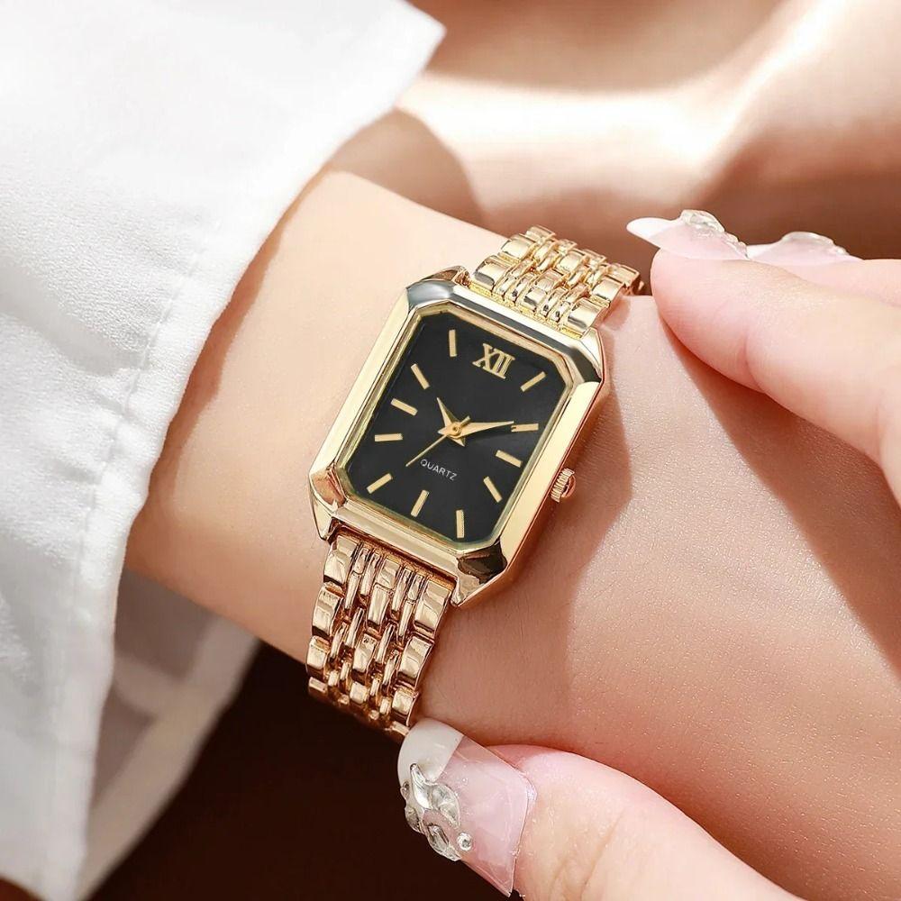 Fashion Women Quartz Watch Rectangle Rectangle Rhinestone Quartz Watch Daily Use