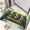 1pc Owl Welcome Doormat - Non-Slip, Absorbent Microfiber, Machine Washable Polyester Mat for Home Entrance, Bedroom, Living Room, Bathroom, Camping, Y