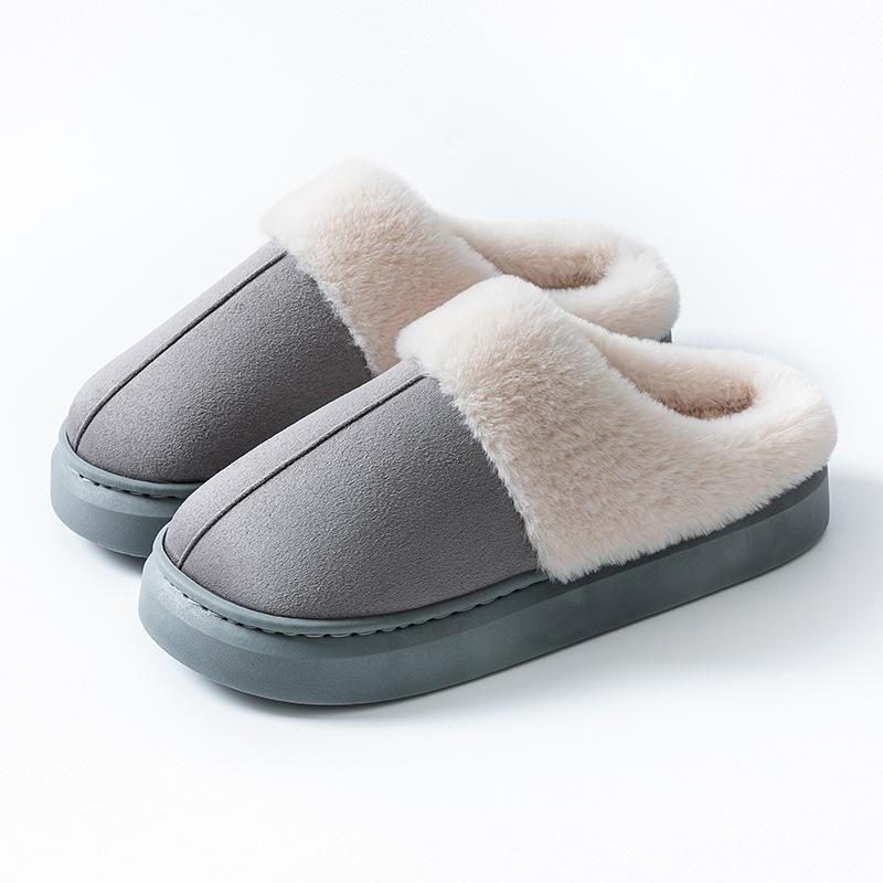 

Новые плюшевые теплые хлопковые тапочки на толстой подошве для женщин, осенне-зимние для дома, мужские уличные нескользящие хлопковые тапочки с амортизацией 44/45 синий