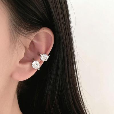 Cool Rhinestone Zirconia No-Piercing Ear Clip: Elegant, Versatile Fashion Earrings