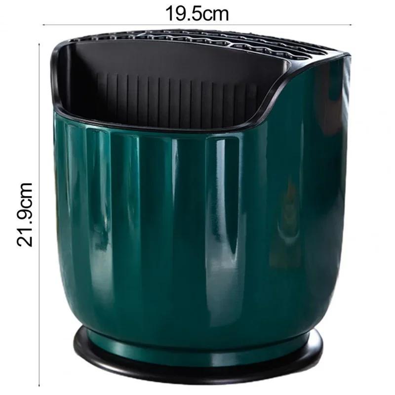 Suport rotativ de 360 ​​de grade pentru cuțit, suport multifuncțional pentru ustensile, bloc de cuțite, scurgător de tacâmuri, cutie de depozitare, lingură și furculiță pentru bucătărie