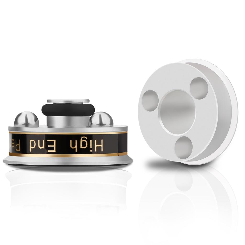 Monosaudio Speaker Insulators with 4 Stainless Steel Balls and Supports Improves Audio Prevents Compatible with Tape and Screw for Home AV and Sound