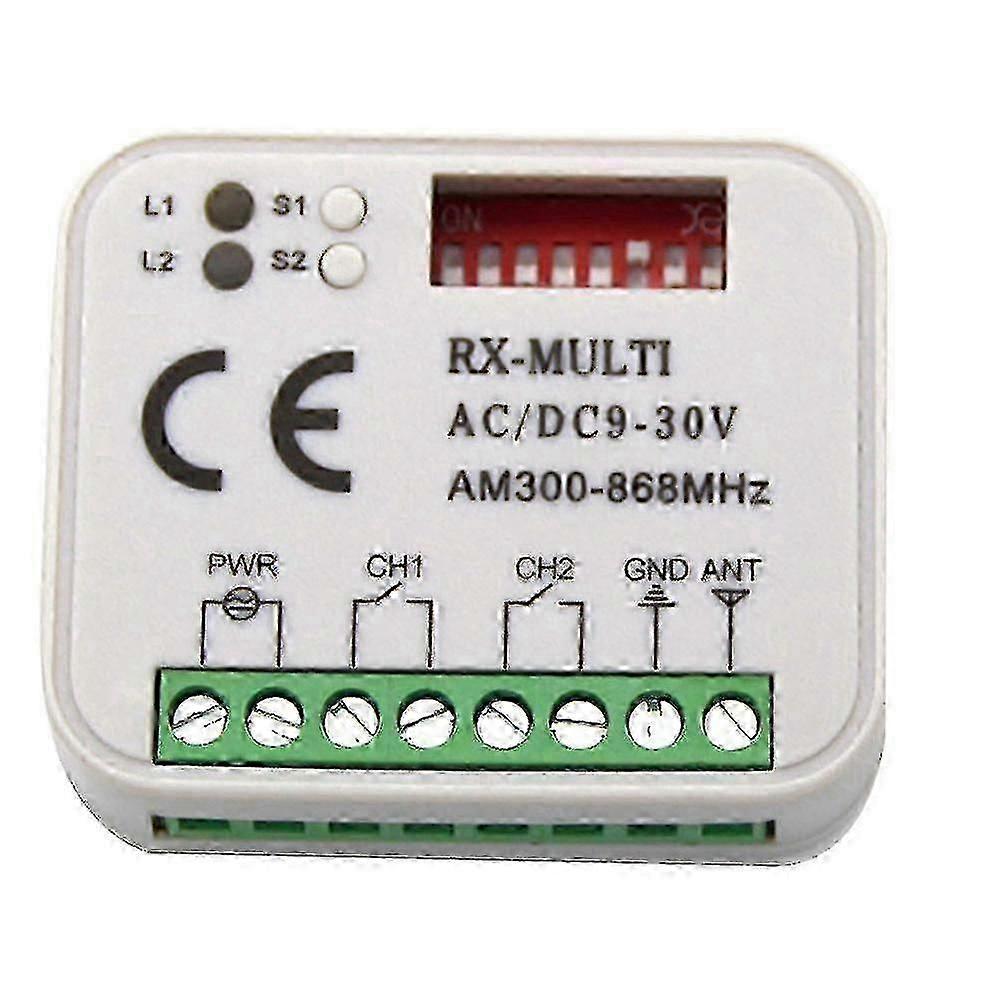 Garage Door Remote Receiver 433/868mhz Rx, Multi 300 - 900mhz Ac/dc 9 - 30v Receiver with Remote for Easy Control
