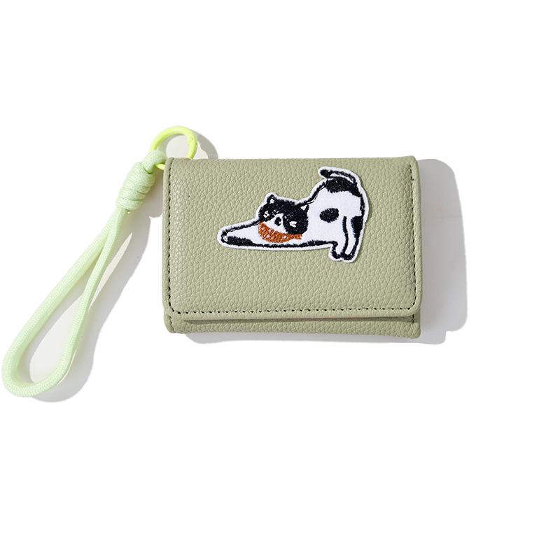 New Cute Cat Lanyard Card Holder & Women's Trifold Coin Purse Wallet