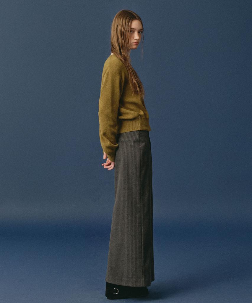 Rosiro Stripe Wrap Skirt Gray