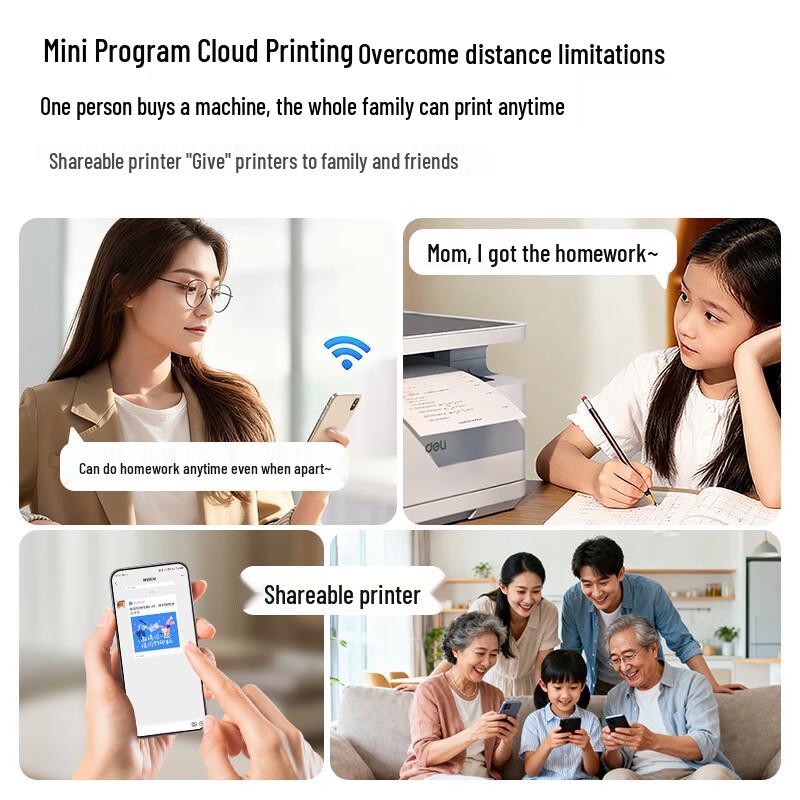 Deli M1020W Wireless Black & White 3-in-1 Laser Printer CN plug (adapter included)