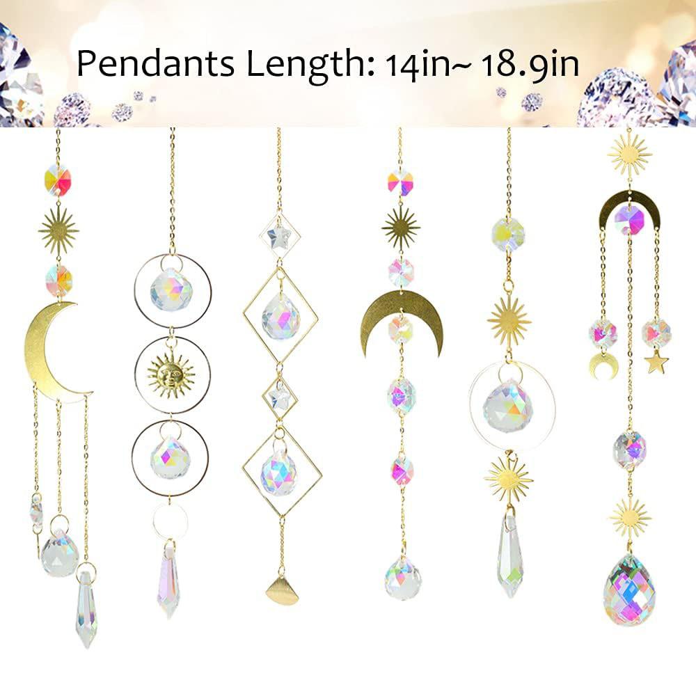 

Crystal Suncatchers for Window Hanging Sun Catcher with Chain Rainbow Maker Crystal Prisms Decor for Home Garden Party Wedding золотой
