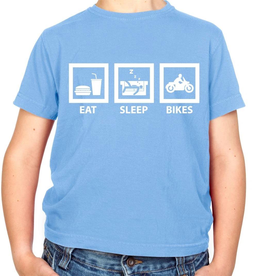 Eat Sleep Bikes Motorbike - Kids T-Shirt - Cyclist Cycling Biker Biking 100