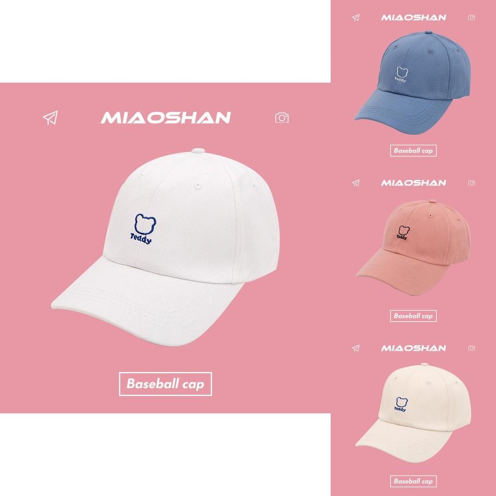 Embroidery Cute Bear Baseball Cap Korean Style Adjustable Cotton Sun Hat
