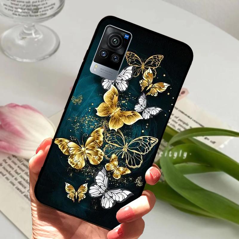 For VIVO X60 Pro 5G Case V2046 V2047A Cartoon Cute Matte Silicone TPU Soft Phone Cover For Vivo X60 X 60 Shockproof Coque Bumper